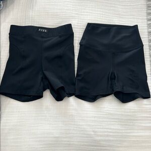 FIVE Black dance shorts. sale is for both pairs. Message me if you only want one